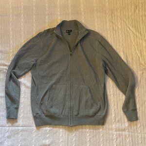 J. Crew Gray Cashmere and Cotton full Zip Up Sweater
